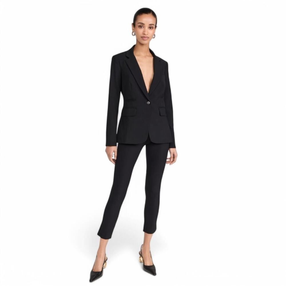 Veronica Beard Black Single-Button Tailored Blazer with Notch Lapel - Picture 14 of 14